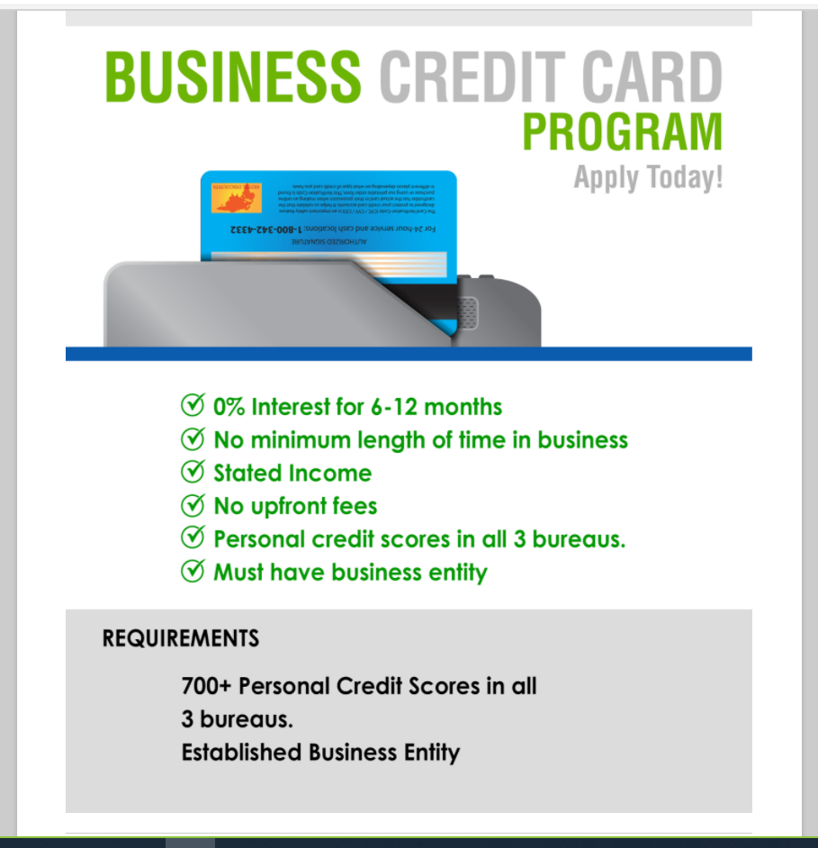 Business Credit Card Program